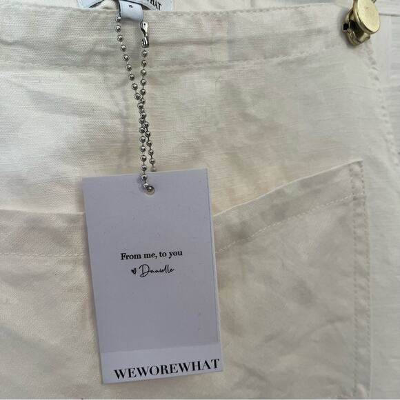 We Wore What Basic Linen Overalls Size Small White - Picture 9 of 16
